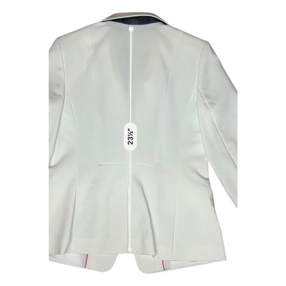 Banana Republic Tailored White Blazer Bi-Stretch Jacket 8 Vanilla Girl Preppy - Picture 6 of 10